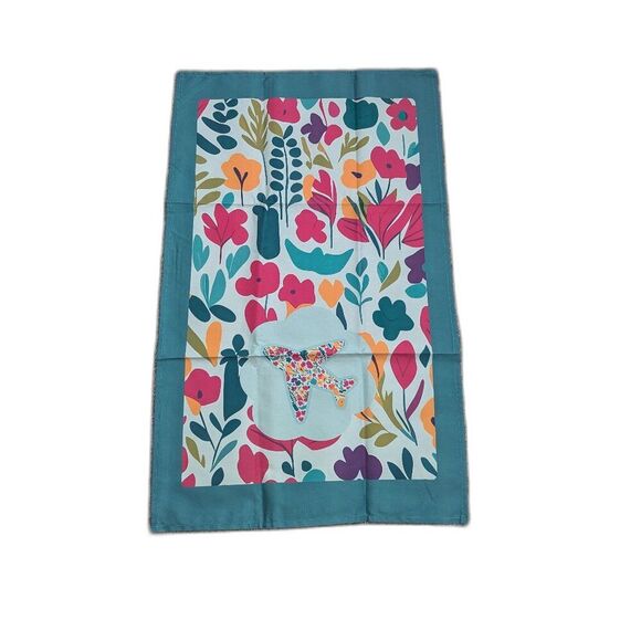 Airplane Floral Kitchen Tea Towel NWT Pilot Wives’ Club Bright Colorful Cotton - Picture 4 of 4